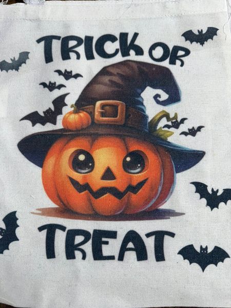 Trick or Treat pumpkin canvas bag